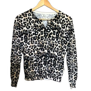 Vintage Leopard Animal Print Button Up Cardigan Small
